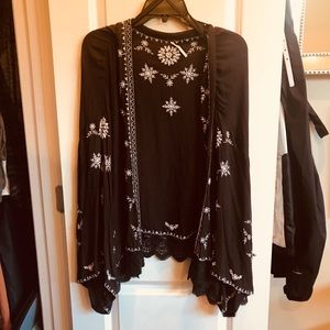 Free People embroidered Kimono